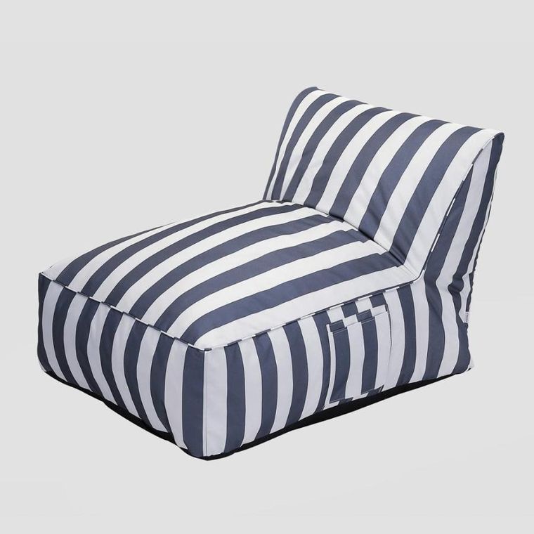 Homla, Maris, leżanka, w biało niebieskie paski, 102-72-65 cm, 744235