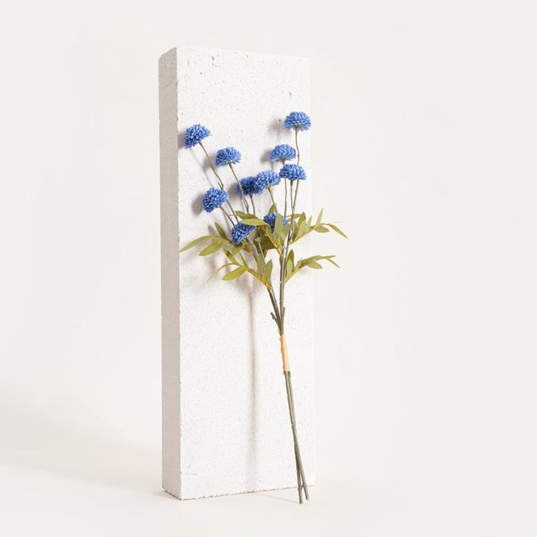 Homla, Marita, bukiet kwiatów, stokrotki pełne niebieskie, 52 cm