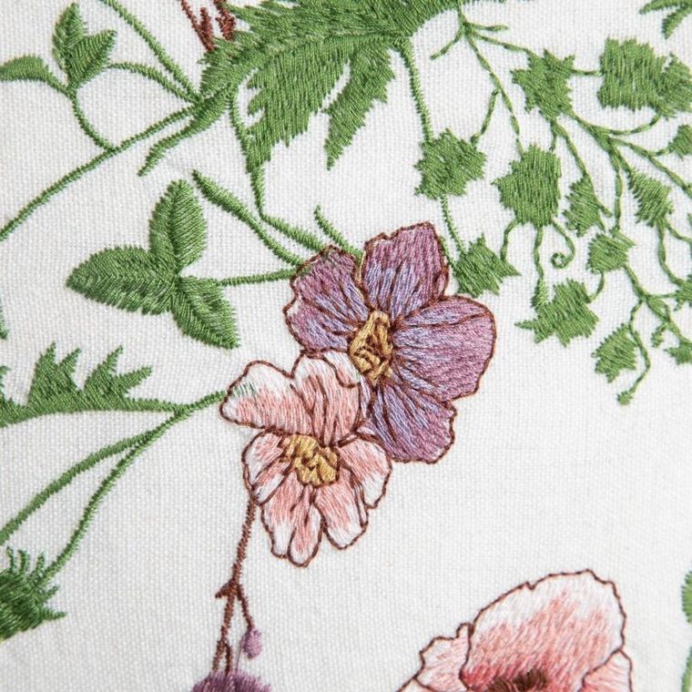 Homla, Meadow Flowers, poszewka, z haftowanym wzorem w kwiaty, 45-45 cm