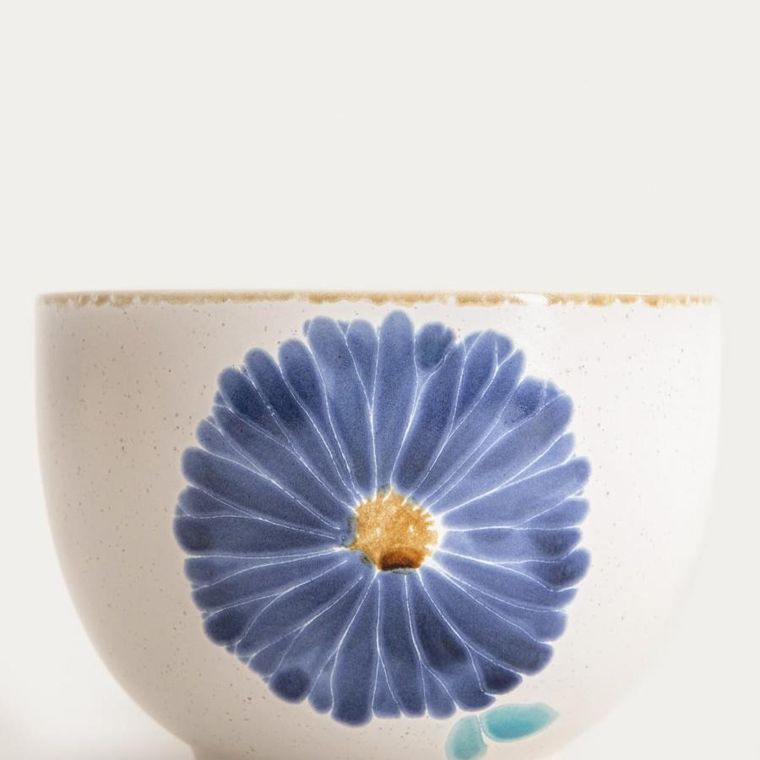 Homla, Meren, miska, z niebieskim kwiatem, 14-10 cm