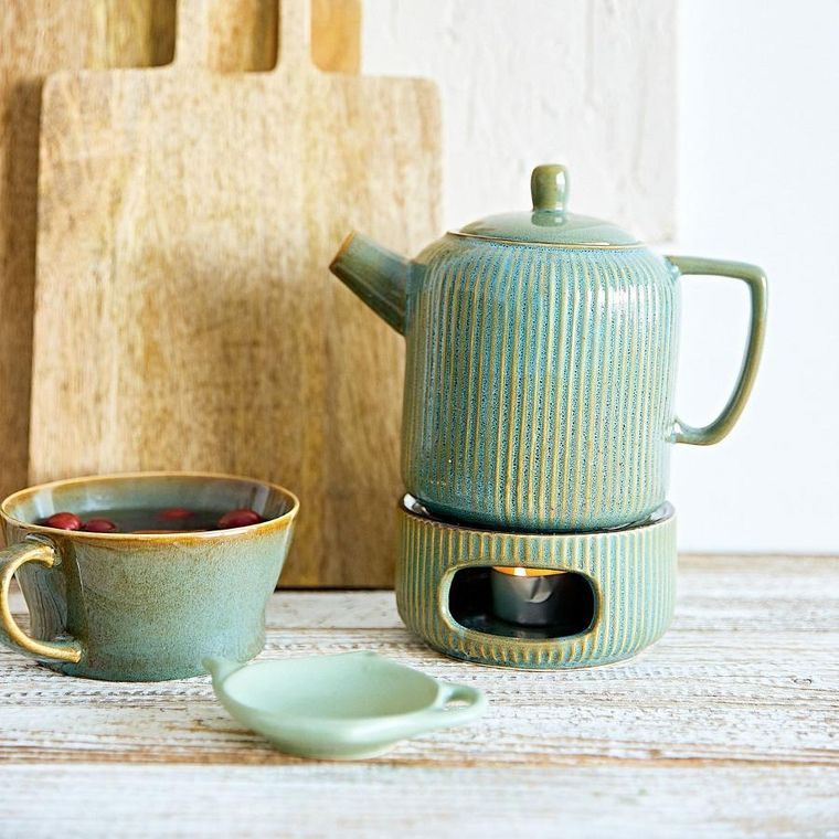 Homla, Mirande, dzbanek, z podgrzewaczem zielony, 0,95 l