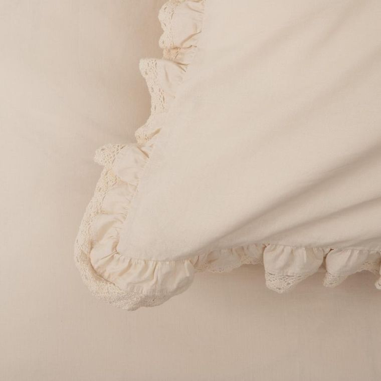 Homla, Moises, Pościel bawełniana beżowa z koronką PREMIUM, 160-200 cm, SS23 843728