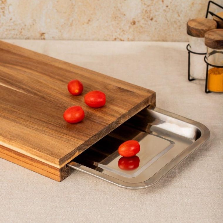 Homla, Mooka, deska do krojenia z metalowym pojemnikiem, 35-25 cm