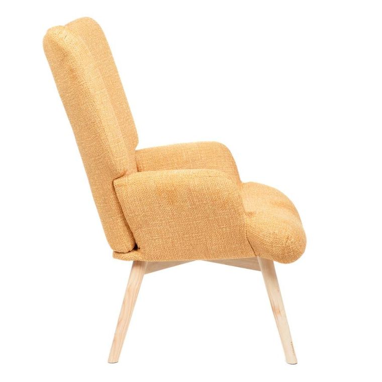 Homla, Moss Pop, Fotel w tkaninie musztardowy, 72-73-96 cm, 882857