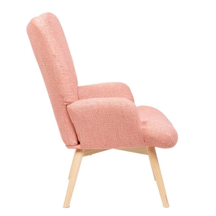 Homla, Moss Pop, Fotel w tkaninie różowy, 72-73-96 cm, 882833