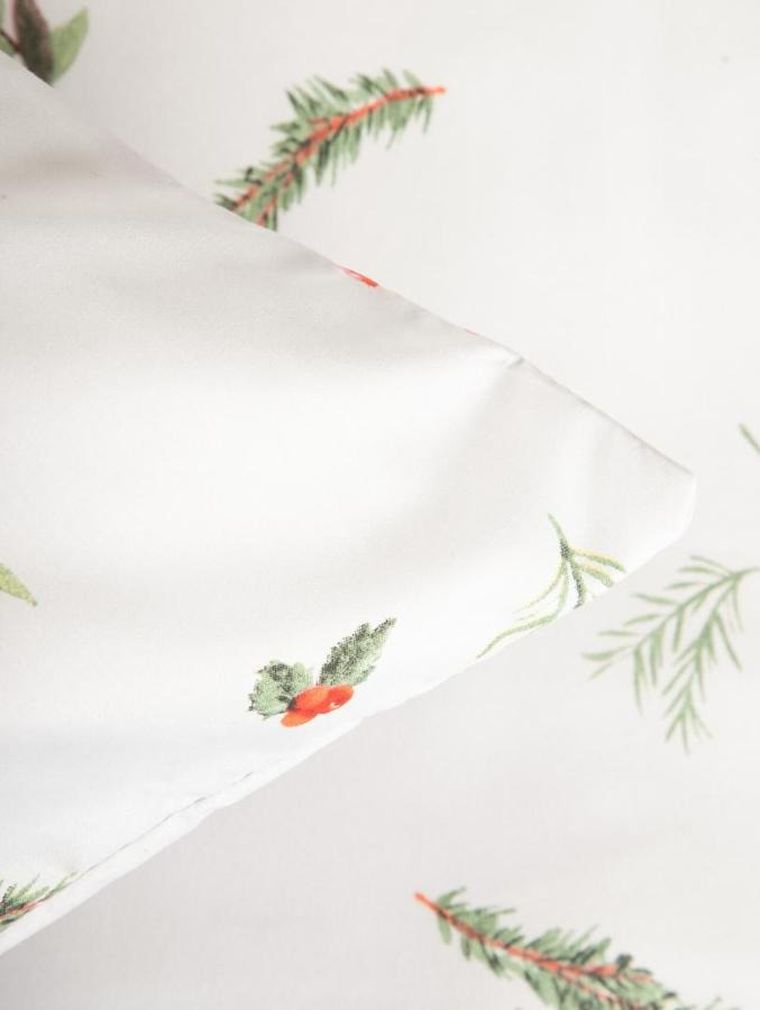 Homla, Natale, pościel, oliwkowa w świąteczny nadruk, 200-220 cm