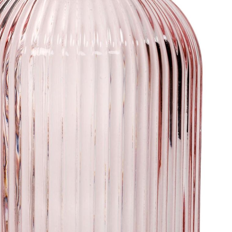 Homla, Natia, karafka, ryflowana z korkiem różowa, 1l