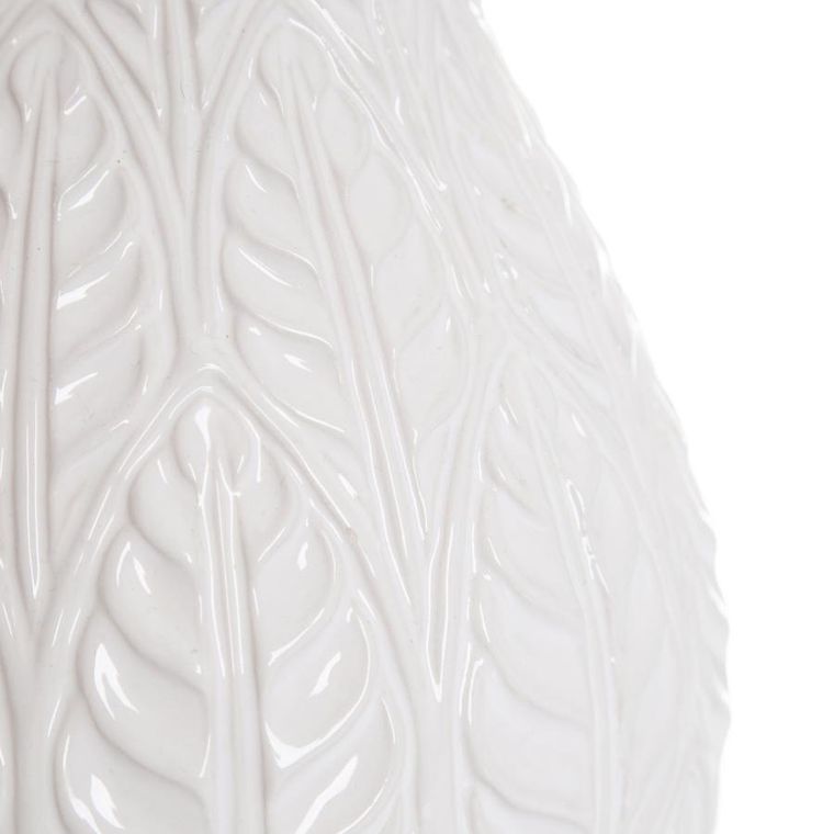 Homla, Natto, wazon, ceramiczny z tłoczeniami ecru, 15-15-24 cm