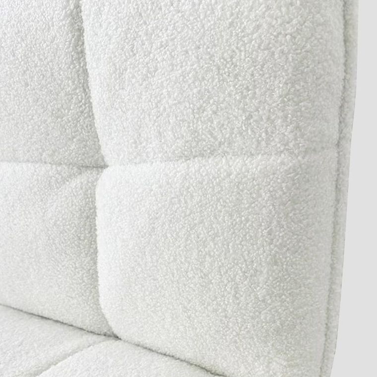 Homla, Nelox, fotel w tkaninie teddy bouclé, ecru, 63-69-73 cm