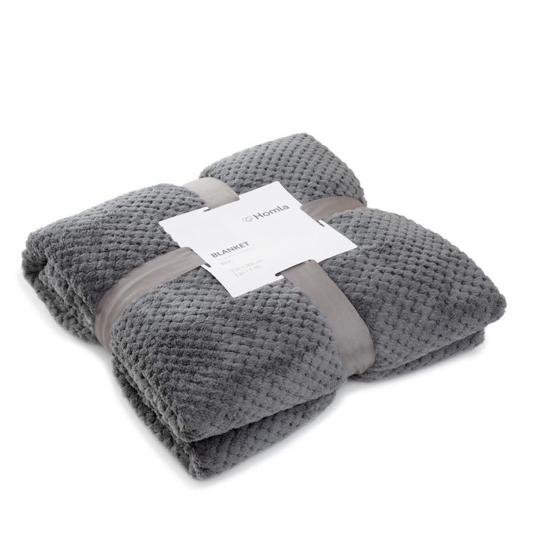 Homla, Noah, Koc ziarnka ryżu szary 150-200 cm