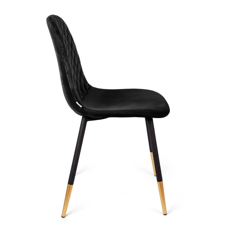 Homla, Noir, Krzesło welurowe czarne 44-52-85 cm