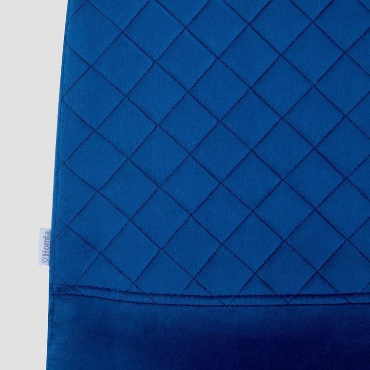 Homla, Noir, krzesło welurowe, granatowe z czarnymi nogami, 44-52-85 cm