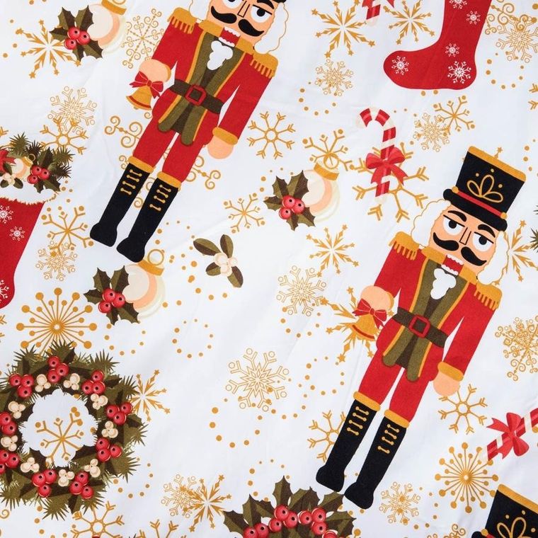 Homla, Nutcracker B2, pościel, biała w nadruk, 200-220 cm