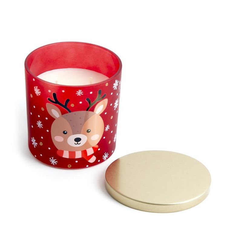 Homla, Padi, świeca zapachowa, z reniferem, czerwona, 300 g, 872230