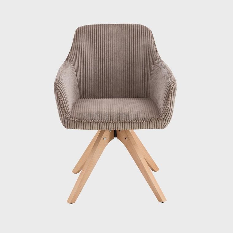 Homla, Pema, krzesło, sztruksowe brązowe, 56-60-82 cm