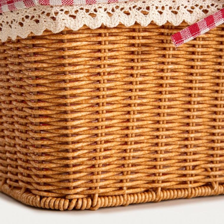 Homla, Perlotte, kosz, zakupowy w kratkę, 38-26 cm