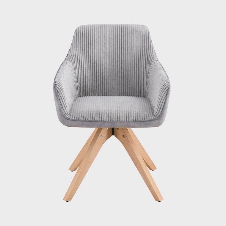 Homla, Pesa, krzesło w tkaninie łączonej, szare, 56-60-82 cm