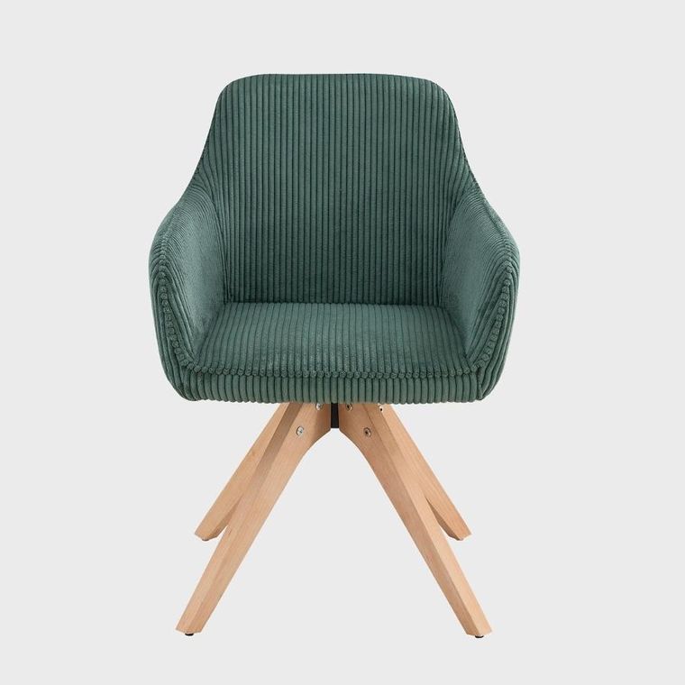 Homla, Pesa, krzesło w tkaninie, zielone, 56-60-82 cm