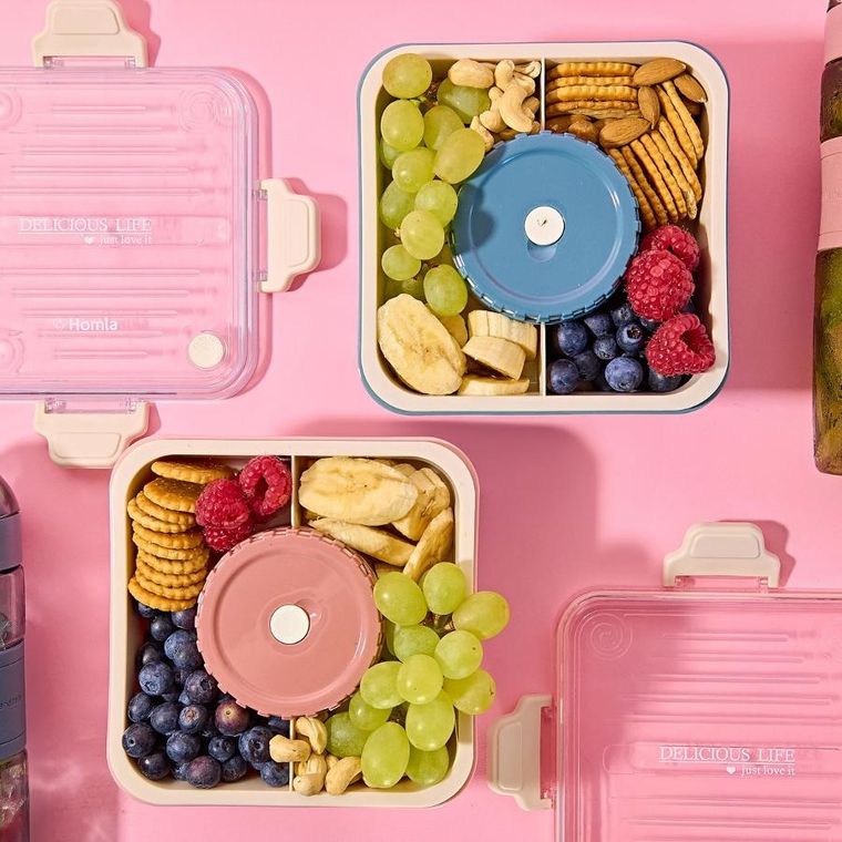 Homla, Poppie, lunchbox ze sztućcami, różowy, 2,15l, 896038