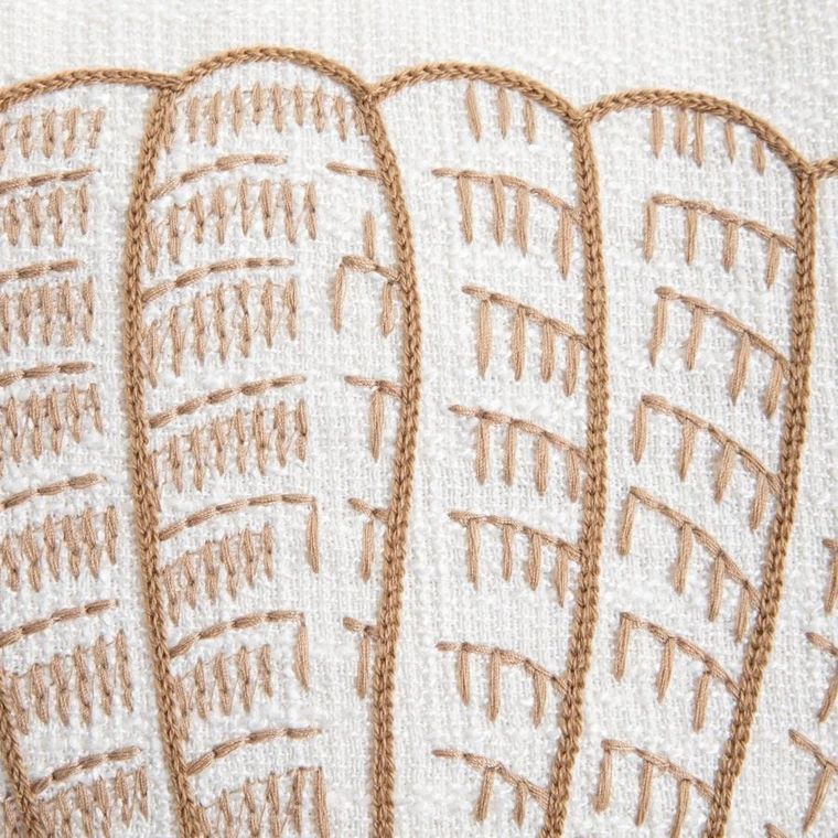 Homla, Prem, poszewka, z haftowaną muszlą i sztruksową lamówką, 45-45 cm