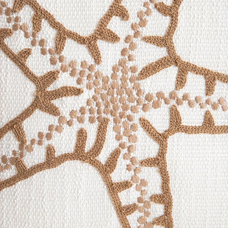 Homla, Prem, poszewka, z haftowaną rozgwiazdą i sztruksową lamówką, 45-45 cm