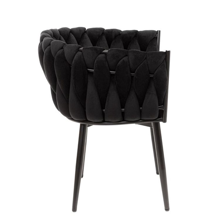 Homla, Prinssi, krzesło, welurowe czarne, 64-54-73 cm