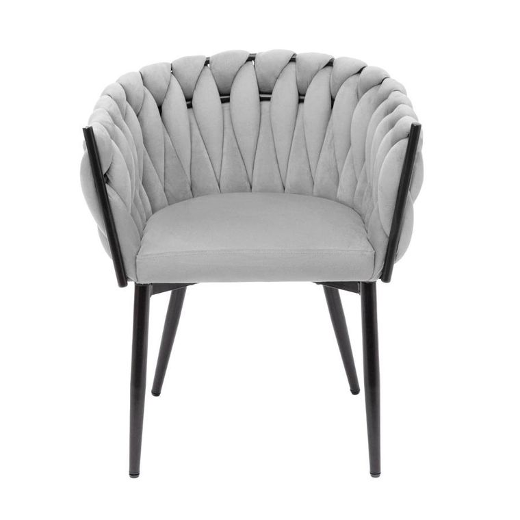 Homla, Prinssi, krzesło, welurowe szare, 64-54-73 cm