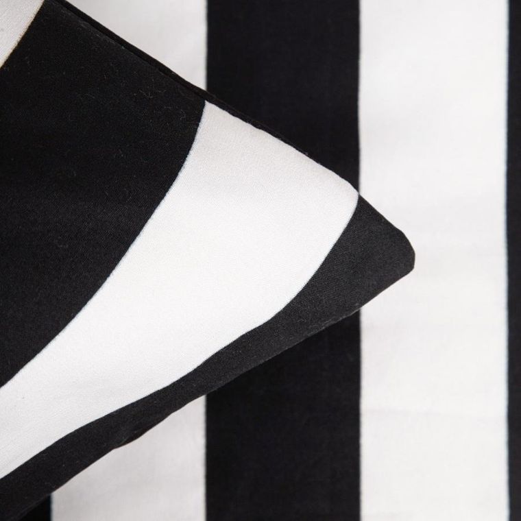 Homla, Rayas, pościel, z mikrofibry w czarno-białe pasy, 160-200 cm