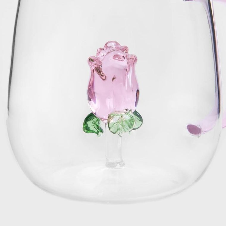 Homla, Rosado, szklanka, z różą, 0,4l