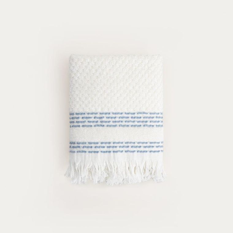 Homla, Rosop, ręcznik, boho z granatowymi paskami, 50-90 cm