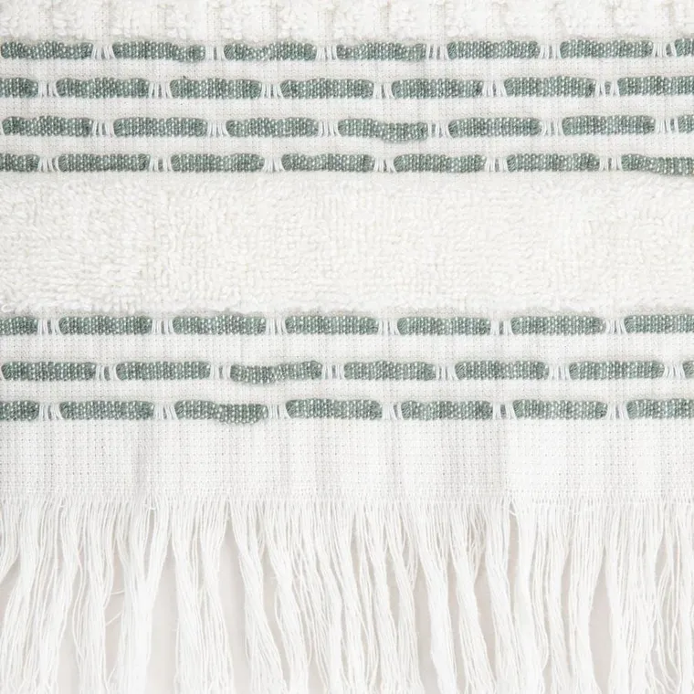 Homla, Rosop, ręcznik, boho z pistacjowymi paskami, 50-90 cm