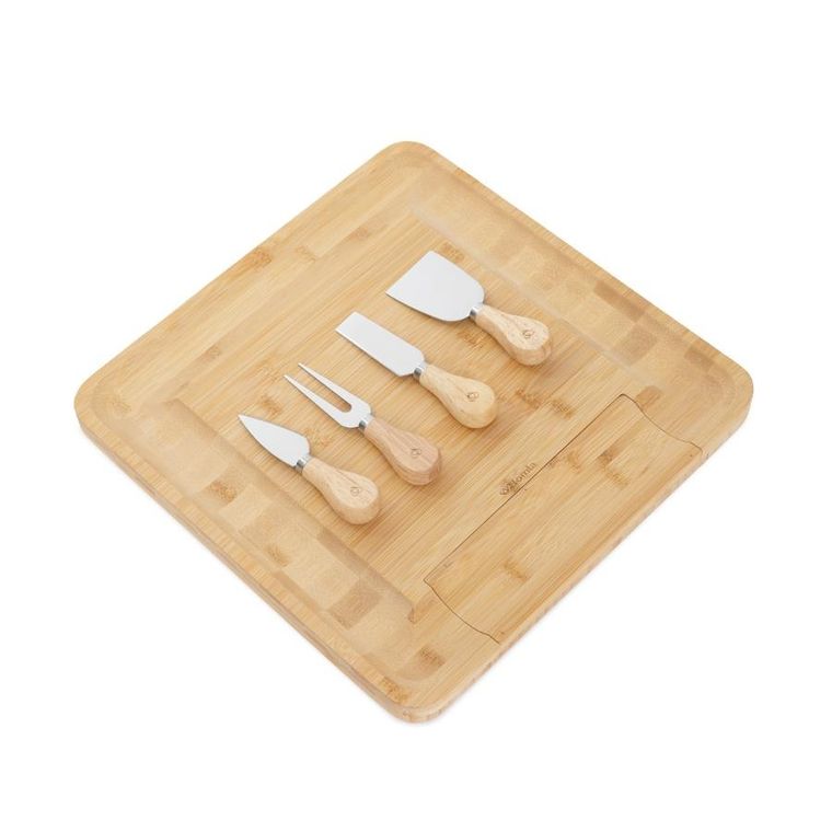 Homla, Rumi, deska do serwowania z 4 nożykami, 32-32 cm