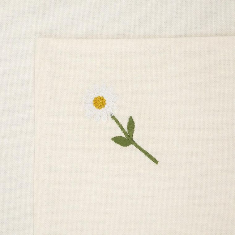 Homla, Sagra, serwetka, zestaw 2 szt. serwetek ecru z haftem kwiatowym stokrotka, 40-40 cm