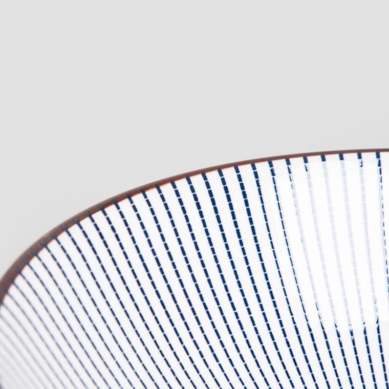 Homla, Salado, zestaw do ramen w paski z brązowym rantem, 21 cm