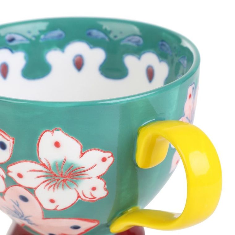 Homla, Salva, Kubek rręcznie malowany turkusowy, 0,4 l, 886596