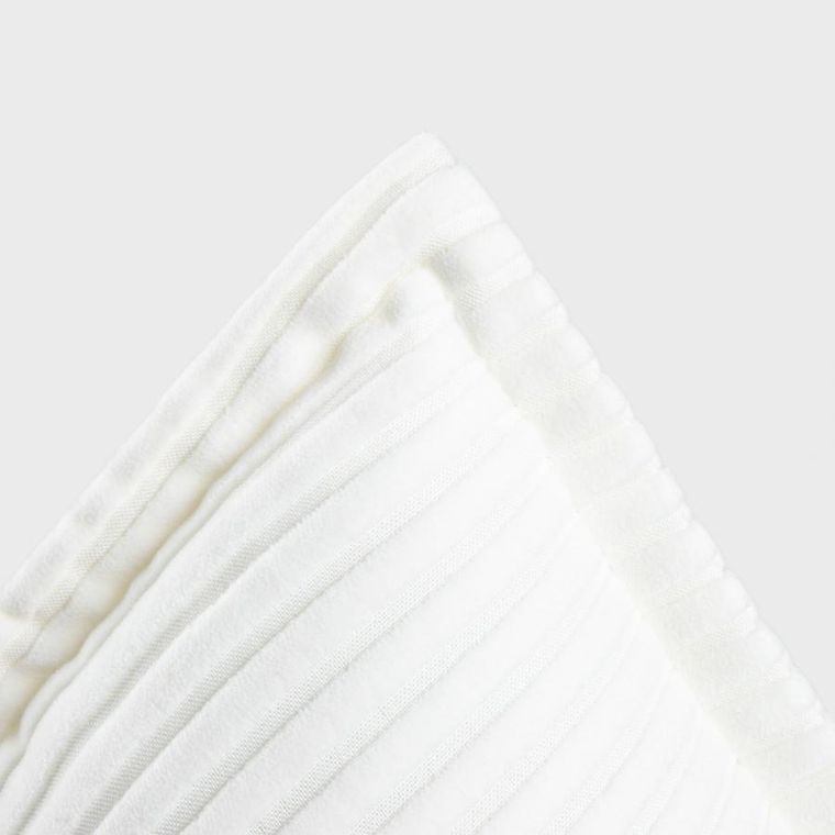 Homla, Samt, poszewka, welurowa struktura sztruksu biała, 45-45 cm