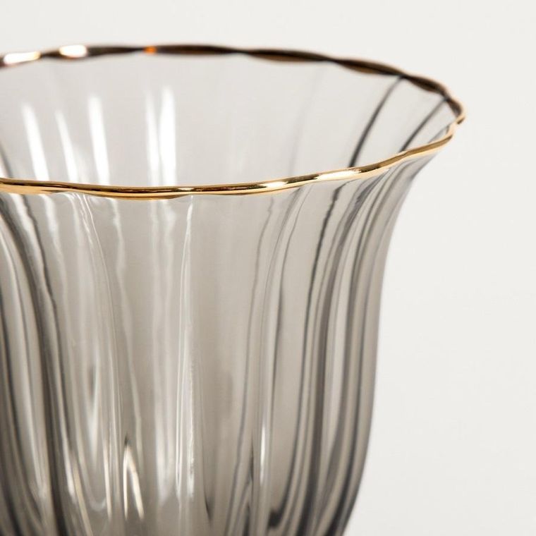 Homla, Scuro, kieliszek do wina, czarny ze złotym rantem, 0,45l