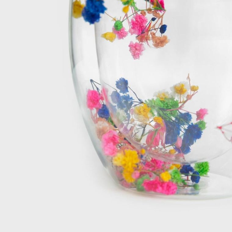 Homla, Seco, szklanka, z podwójną ścianką i kwiatami, 0,25l