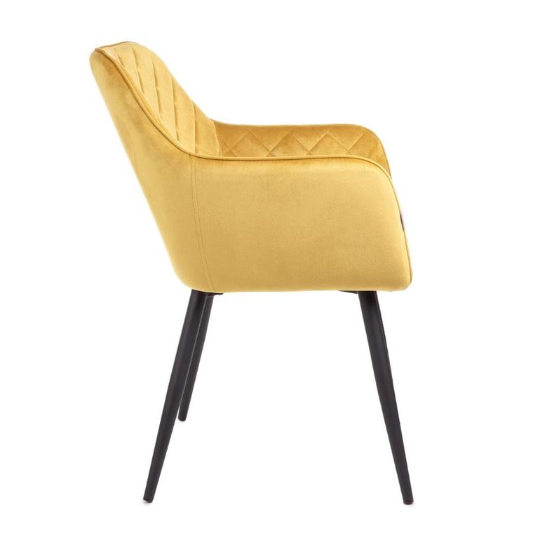 Homla, Shelton, Krzesło welurowe musztardowe, 56-60-84 cm, 860565