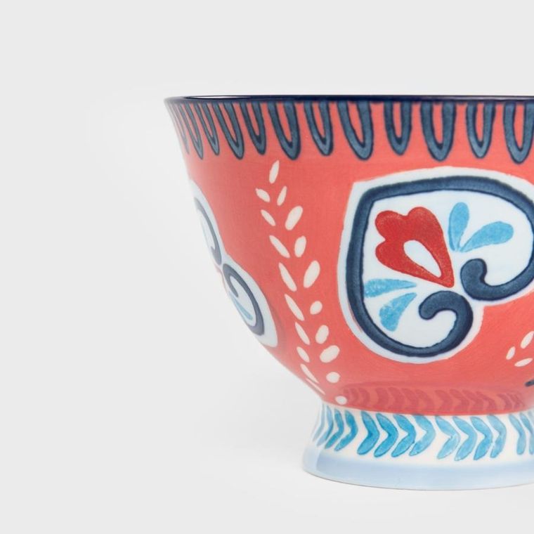 Homla, Shilla, kubek, ręcznie malowany z granatowym uchem, 0,4 l