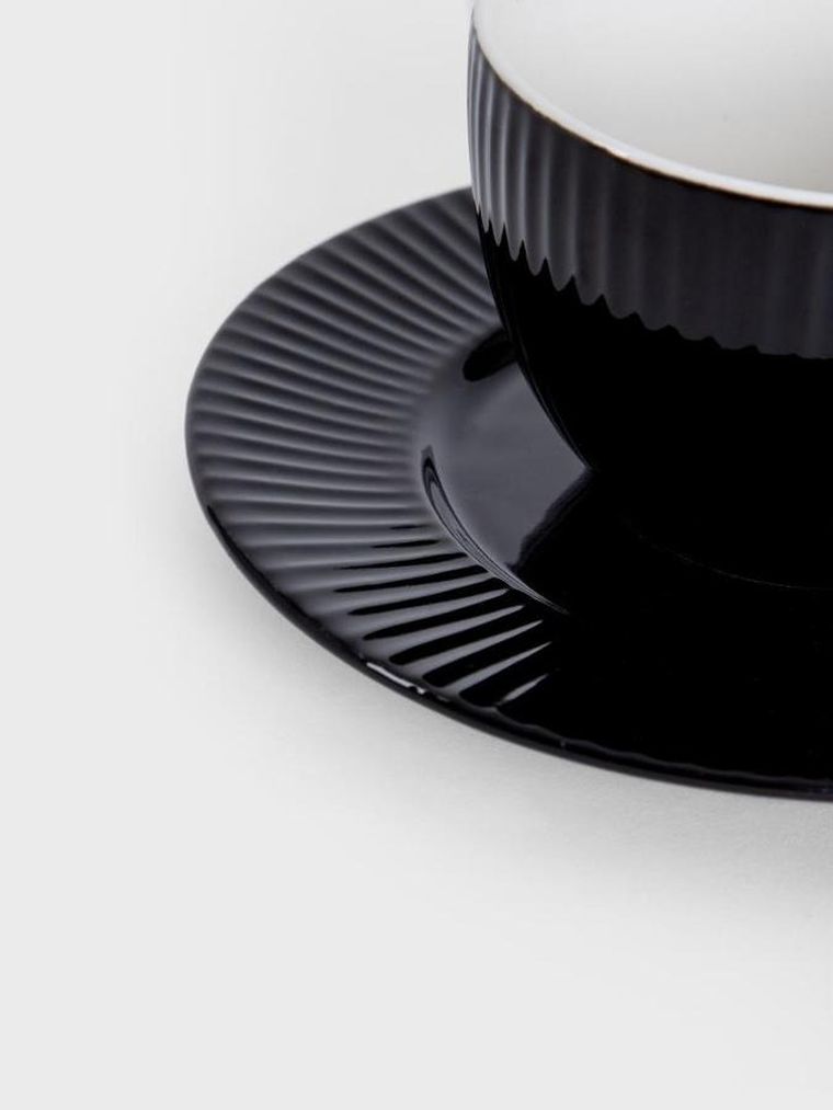 Homla, Siena, filiżanka ze spodkiem, czarna, 240 ml