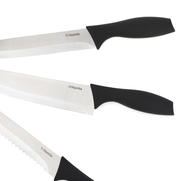 Homla, Skat, nóż, zestaw w czarnym bloku, 6 el.