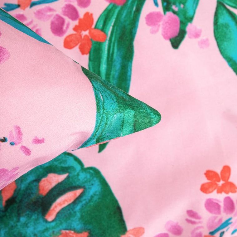 Homla, Solena, pościel, z mikrofibry w liście, 200-220cm