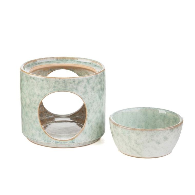 Homla, Soleto, kominek, ceramiczny zielony, 9-9-10 cm