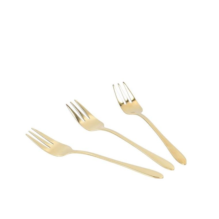 Homla, Stilo, zestaw widelczyków deserowych, złotych, 3 szt.