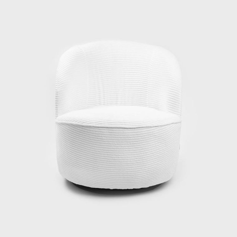 Homla, Svingen Faso, fotel obrotowy, sztruksowy, biały, 65.5-77-69 cm, 719325