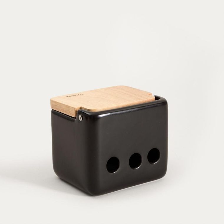 Homla, Sylan, pojemnik na czosnek, czarny, 12-10,5 cm, 763625