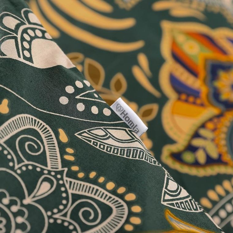 Homla, Tapua, pościel bawełniana, zielona, 135-200 + 1*80-80 cm