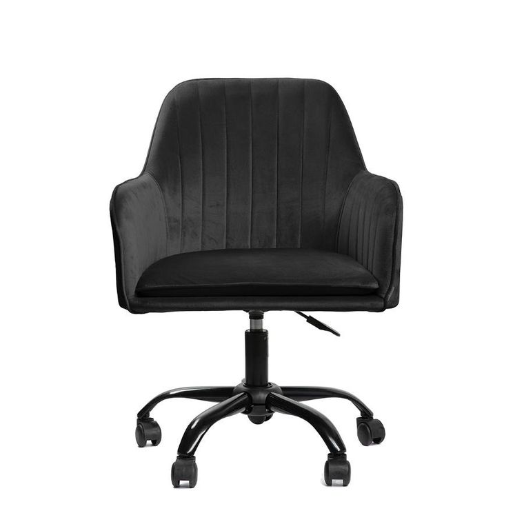 Homla, Teill, Krzesło welurowe obrotowe czarne, 55-54,5-80-90 cm, ALL 807898