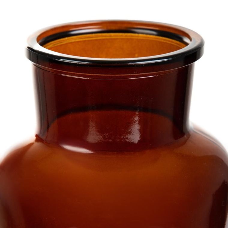 Homla, Tenno, wazon szklany, brązowy, 14,5-14,5-25,5 cm